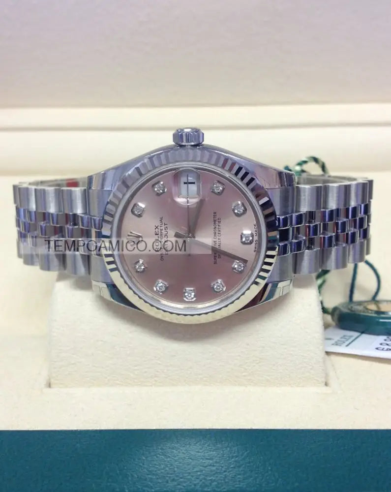 Datejust 36mm acciaio Pink con brillantini