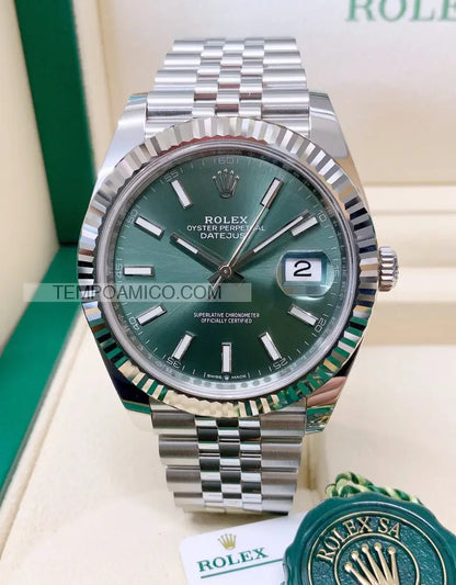 repliche rolex - Datejust 41mm jubile Mint Green - rolex replica
