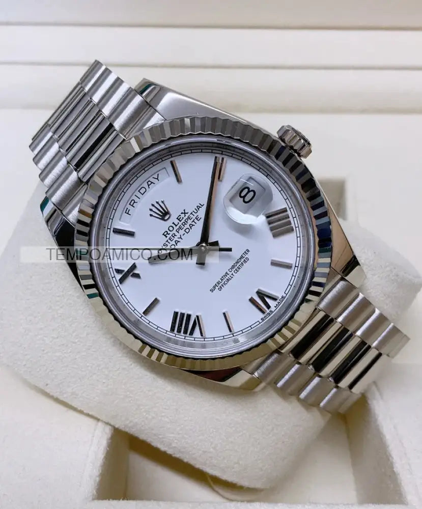 Day Date 40Mm Bianco Orologi Da Polso