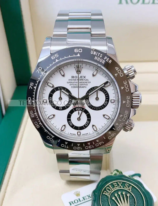 Daytona crono acciaio ceramica bianco Orologi da polso