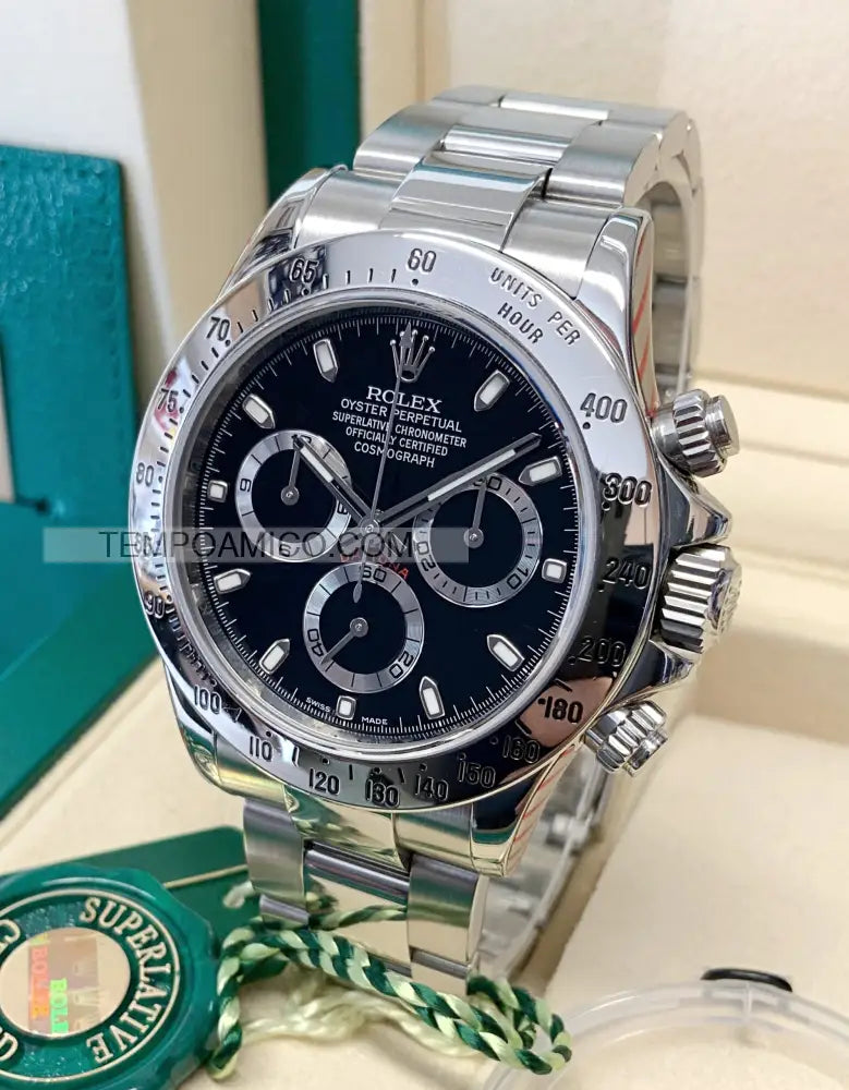 repliche rolex - Daytona crono acciaio classico Nero - rolex replica