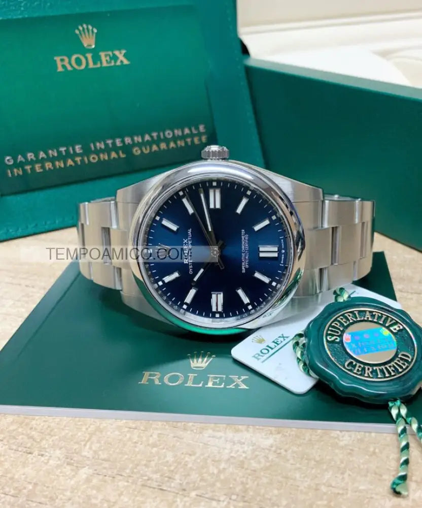 Oyster Perpetual 36Mm Blu Orologi Da Polso