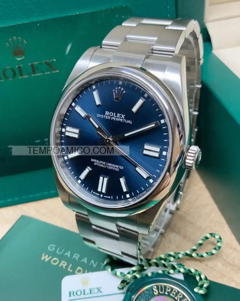 Oyster Perpetual 41Mm Blu Orologi Da Polso