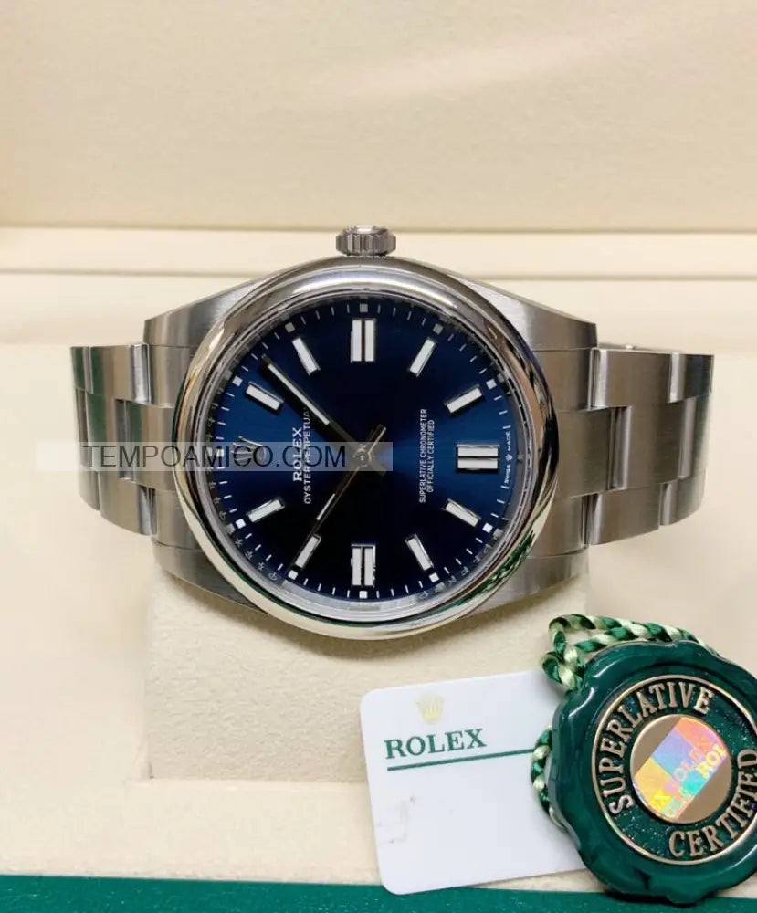 Oyster Perpetual 41Mm Blu Orologi Da Polso